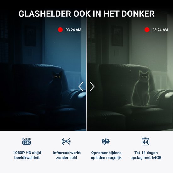 UPLY Spionagekamera – Versteckte Kamera – 64 GB SD-Karte – Versteckte Minikamera – Spionagekamera – WLAN 1080p – Nachtsicht, Bewegungserkennung – Mit App – Drahtlos – Kleine Spionagekamera