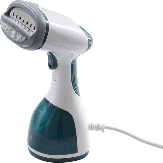 Tomado TSH1201W - Kleidungsdampfer - Handdampfer - Entwirrer - Dampfreiniger - Inkl. 2 Bürstenaufsätze - Weiß/Türkis