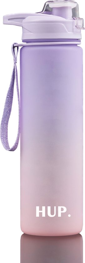 Hup. Motivation Drink Bottle - Wasserflasche 1 Liter - Trinkflasche mit Zeitmarkierung - Bequemer Trinkauslauf - Flasche 1L - BPA & Leak Free