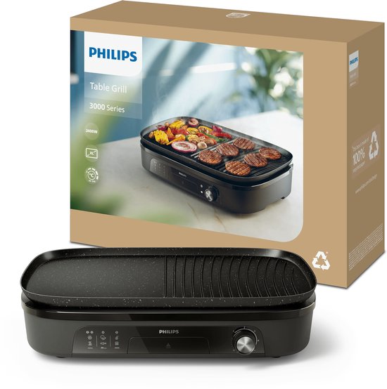 Philips Tischgrill HD6210/90 – Einstellbare Temperatur – 2400 W