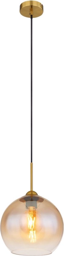 Globo – Hängeleuchte – JAMESSA – bernsteinfarben – Glas – Ø 25 cm – E27 – 15788H