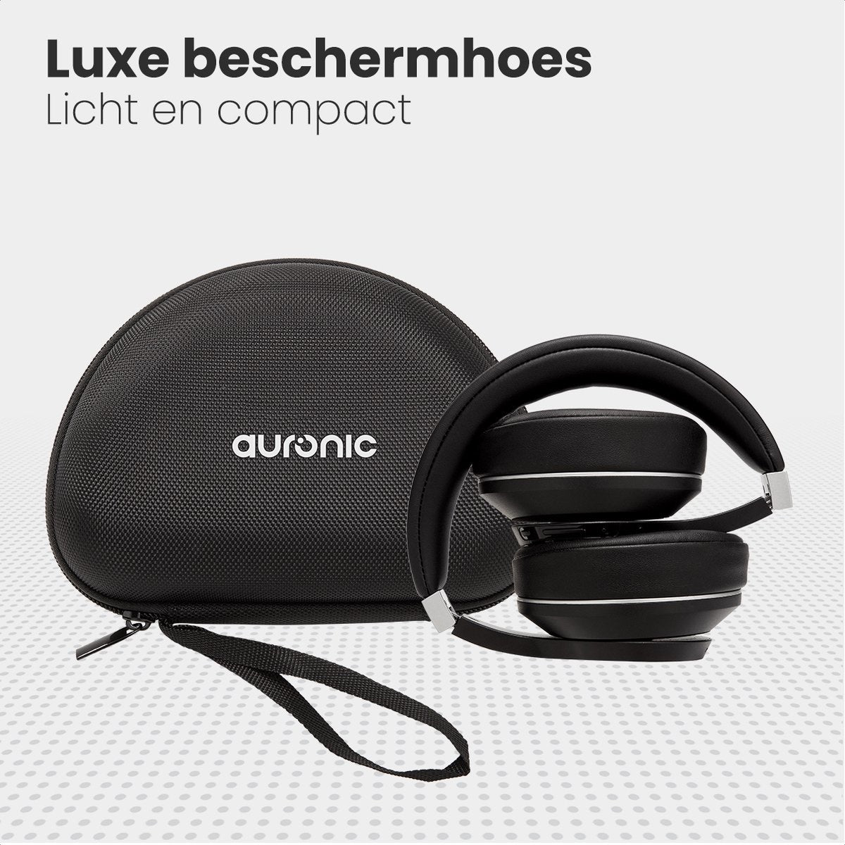 Auronic QuietSound Bluetooth-Kopfhörer kabellos - Over-Ear - aktive Geräuschunterdrückung - Mikrofon - inkl. Tragetasche - Schwarz