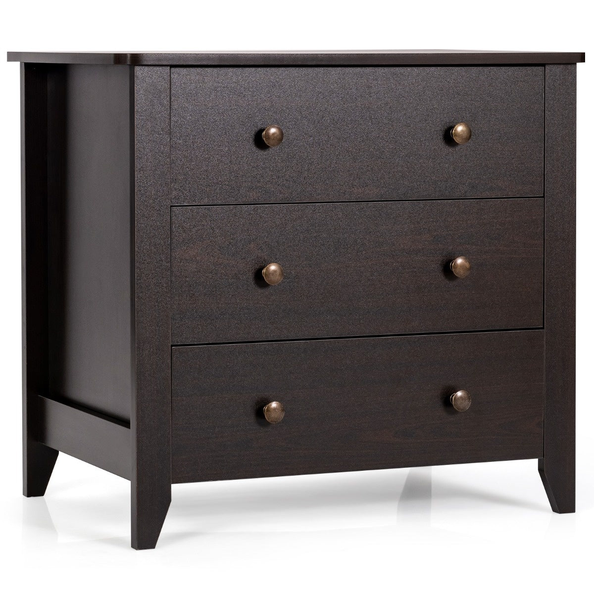 Coast Kommode mit 3 Schubladen und Griffen aus Holz Nachttisch 71 x 46 x 66 cm braun