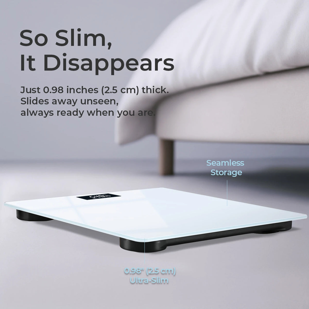 Sparoma AD-26 Personenwaage – Digitale Badezimmerwaage – 180 kg – Genauigkeit: 0,05 kg – Weiß – 26 x 26 cm