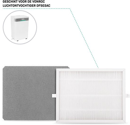 VONROC HEPA- und Aktivkohle-Filterset – für Luftentfeuchter 20 l – DF503AC