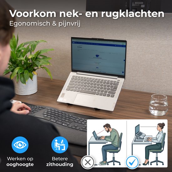 Nuvance Laptop-Ständer – Laptop-Ständer – Verstellbar – bis 17 Zoll – Tablet-Ständer – Laptop-Halterung – Erhöhung