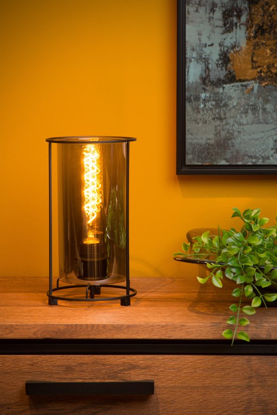 Lucide DOUNIA Tischlampe – Ø 15 cm – E27 – Schwarz