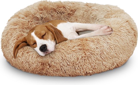 Peaceful Pooch M – flauschiges Hundebett – 76 cm Durchmesser – zusammenklappbar – in verschiedenen Größen erhältlich. Katzenbett – waschbar – herausnehmbare Füllung – entspannt Gelenke und Muskeln – rutschfester Noppenboden