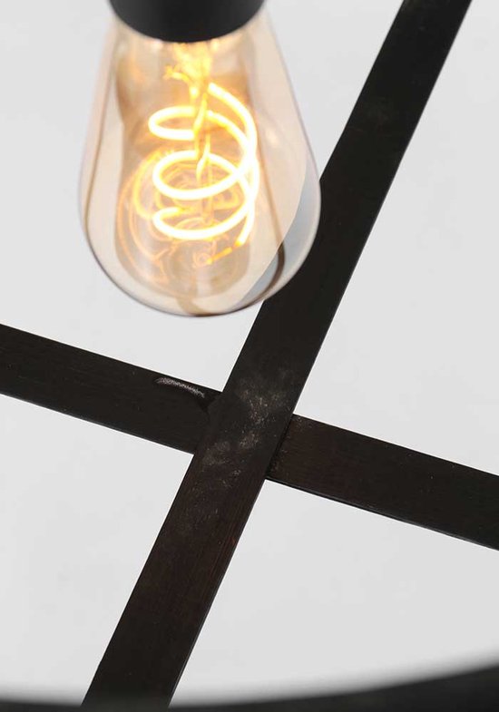 Anne Lighting – Hängeleuchte – Capos – schwarz – Holz und Stoff – Ø 48 cm – E27 – 3511ZW
