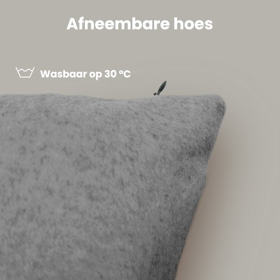 Auronic Heat Pillow - Classic - 45x60 - Kabellos - Wiederaufladbar - Elektrisches Kissen - Infrarot - Grau