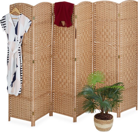 Raumteiler – 170 x 241 cm – zusammenklappbar – 6-teilig – Holz – Papier