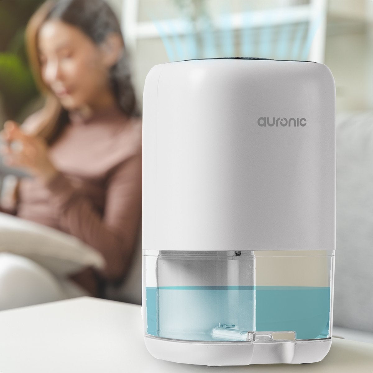 Auronic Luftentfeuchter - 450ml pro Tag - 40W - LED - Für Wohnzimmer/Schlafzimmer/Badezimmer - Weiß
