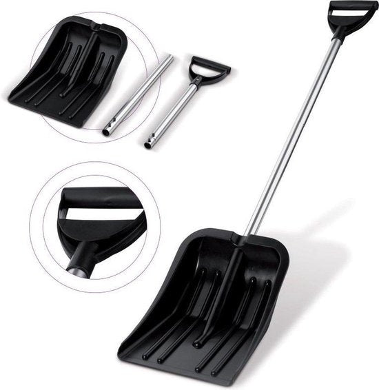 All Ride Schneeschaufel – Zerlegbar – Metallstiel – 94 cm - Schwarz