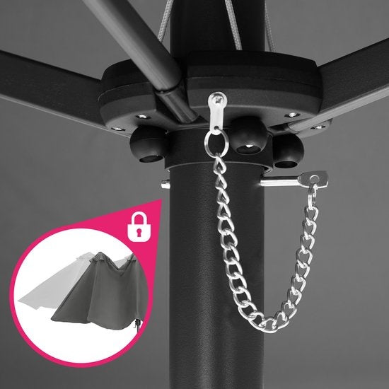 tectake - Doppelter Sonnenschirm Silia - Terrassen-Sonnenschirm - XXL-Sonnenschirm - grau - 404256