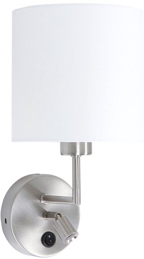 Wandleuchte Noor 1562ST aus Stahl mit Leselampe und USB-Ladeanschluss – Modernes Design von Mexlite – Verstellbar und praktisch für den Innenbereich