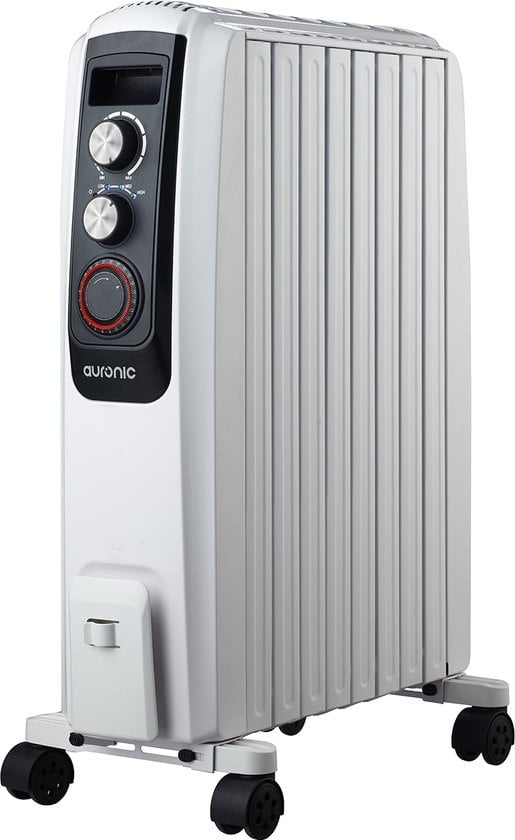 Auronic - Elektrischer Heizkörper - mit Thermostat und Timer - 3 Stufen - Weiß
