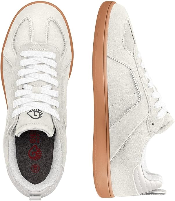 Giesswein Damen-Sneaker aus Wildleder – LWG-zertifiziertes Leder – Merino-Futter und -Fußbett – rutschfeste Sohle – Beige