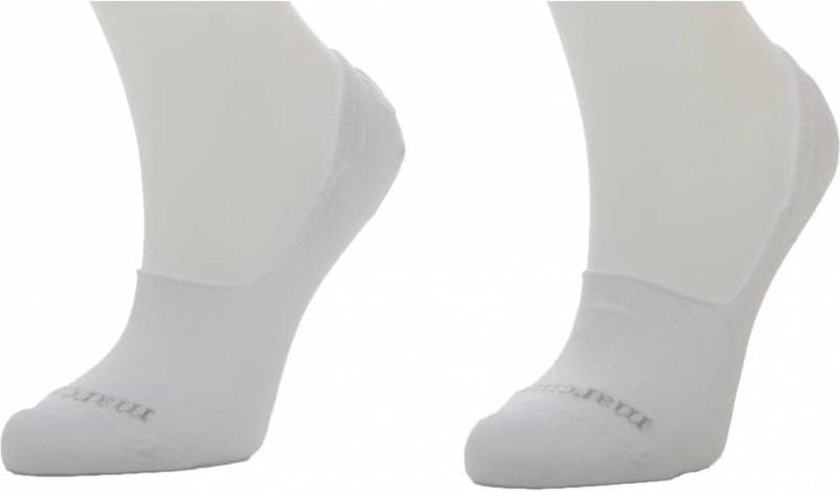 Marcmarcs - 2 Paar unsichtbare Sneaker Socken - Anti-Rutsch-Band an Ferse - Größe 38 - Weiß