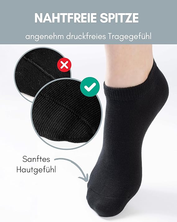 HELDENWERK Sneaker Socken - Trainersocken für Damen & Herren - Atmungsaktive Baumwolle & Anti-Reibung - Unisex Sportsocken - 10 Paar Schwarz - Größe 39-42