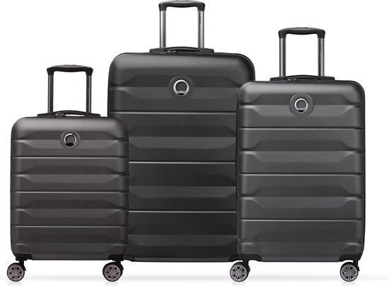 DELSEY PARIS Air Armour 4DR Expandable Trolley Set Schwarz Schwarz 55cm