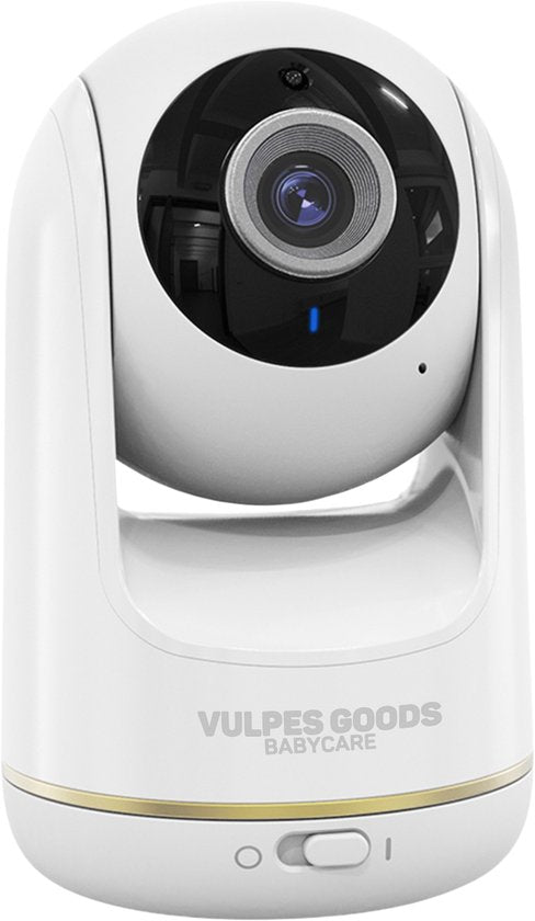 Vulpes Goods® - Extra Freistehende Kamera PRO - Ausgestattet mit Zwei-Wege-Stimme und eingebautem Mikrofon und einschließlich Montageset und Halterung - Für Babyzimmer und Babyphone-Erweiterung - Weißer Kunststoff