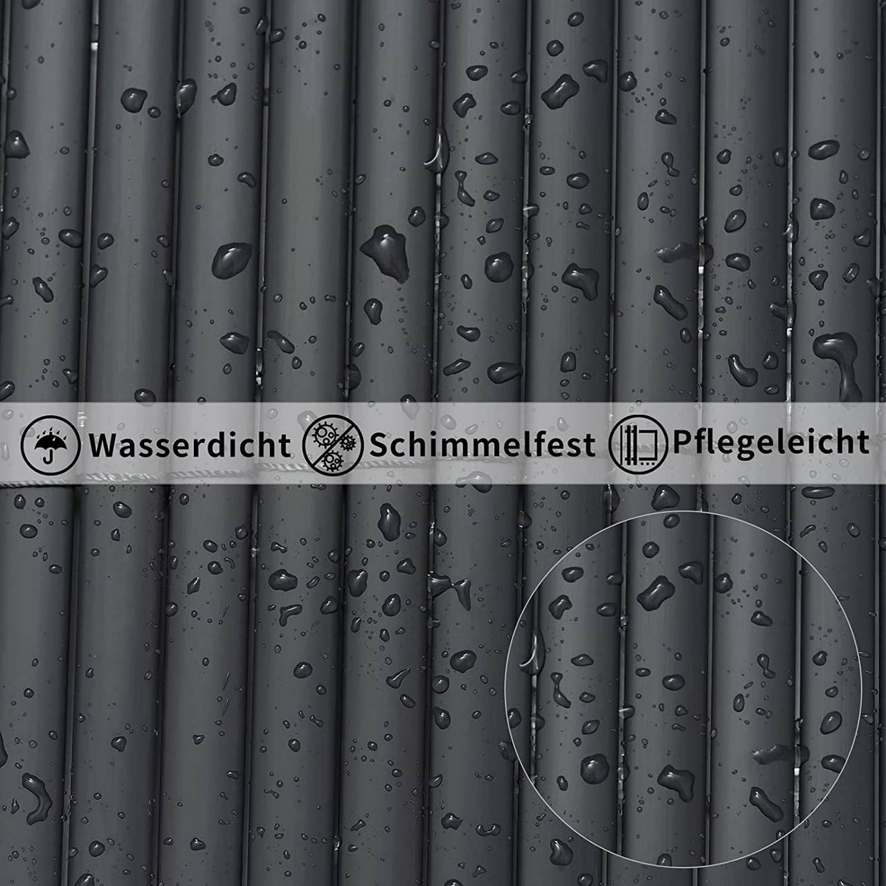 WOLTU PVC-Sichtschutzmatte – Windschutz – Grau – 400 x 100 cm