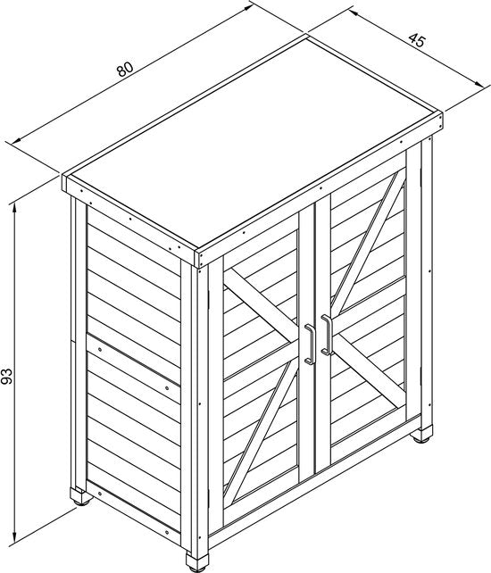 AXI Felix Aufbewahrungsschrank aus Holz – Gartenschrank aus FSC-Holz – Magnetverschluss – Verstellbare Füße – 80 x 45 x 93 cm – Warmgrau