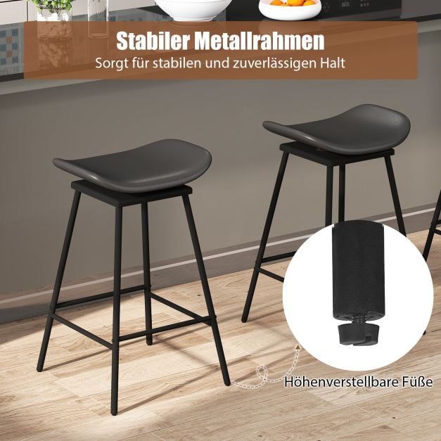 Coast Drehbare Barhocker – 2er-Set – 43 x 45 x 71,5 cm – Braun und Schwarz