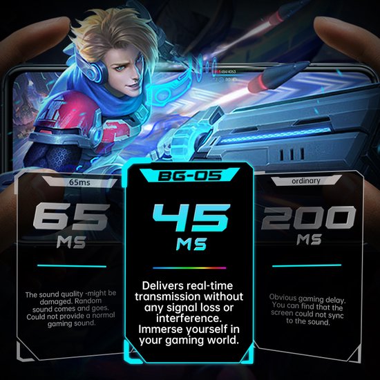 Kofire BG-05 Wireless Gaming Headset - Over-Ear Bluetooth Kopfhörer - mit Mikrofon - Schwarz