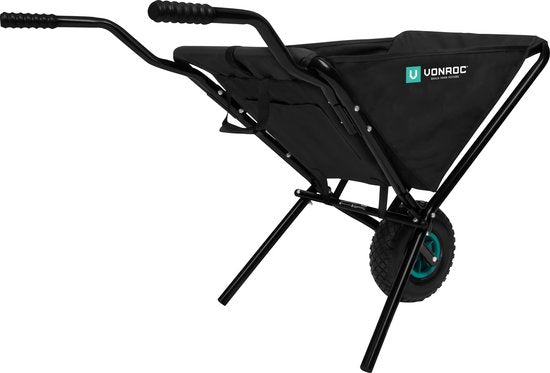 VONROC Klappbare Schubkarre - 50 Liter - 30 kg Ladekapazität - Ideal für die Entsorgung von Gartenabfällen