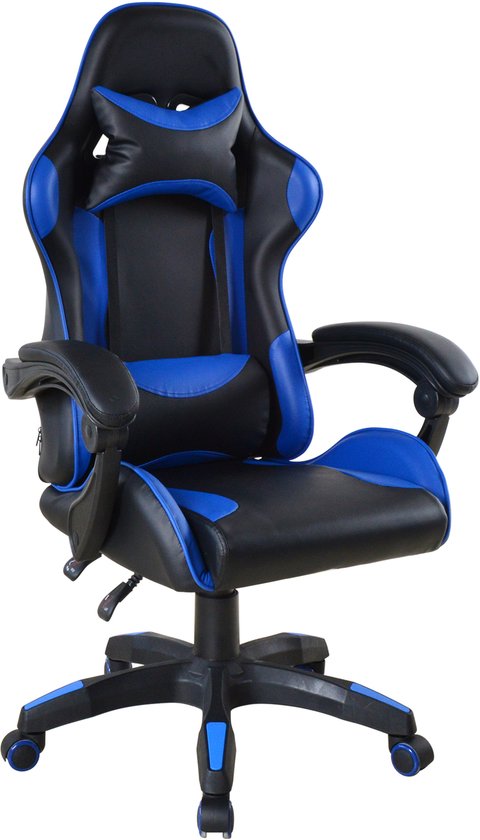 VDD Gaming – Gaming-Stuhl – Gaming-Sessel – Gaming-Sessel – Gaming-Stuhl schwarz – Gaming-Stuhl blau – Bürostuhl – Schreibtischstuhl – Verstellbar – Ergonomisch – Max. 120 kg