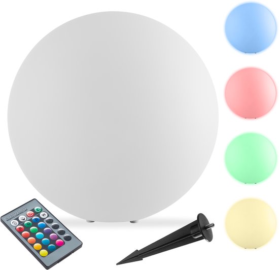 tectake® Garden Bulb - Ø50 cm - Kugelförmige LED-Lampe für den Außenbereich mit Fernbedienung - 16 Farben und 5 Lichtmodi - Wetterfeste Gartenbeleuchtung - Partydekoration - Gartendekoration - Inklusive Leuchtmittel - Glühbirne - Glühbirnen für den Außenb