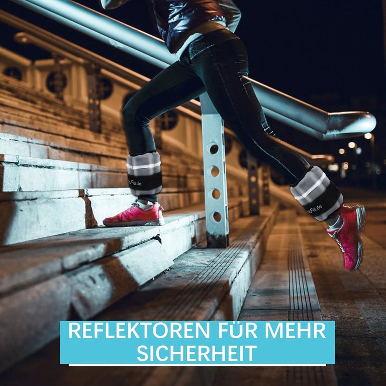 DH FitLife Handgewichte – Verstellbar 0,5–4,5 kg – 2er-Set – Reflektierend