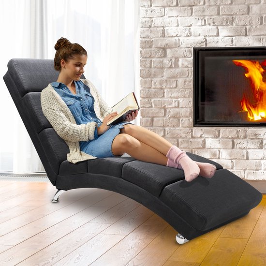 Casaria Recliner London - Loungesessel Verchromt - Anthrazit