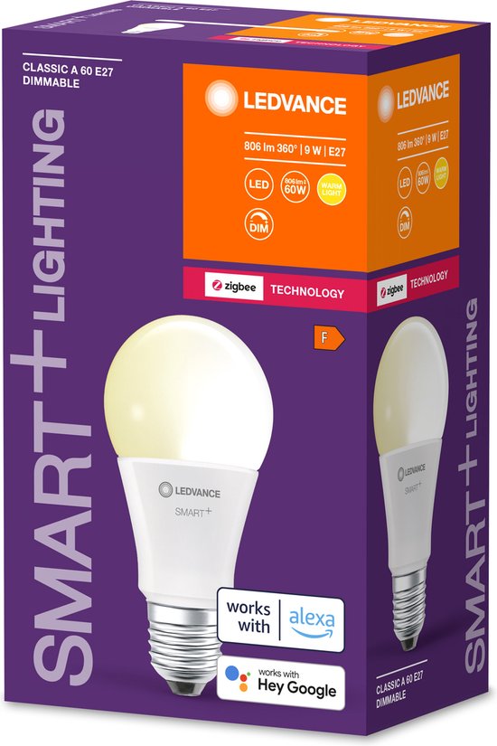 LEDVANCE LED-Lampe - Sockel: E27 - Warmweiß - 27- K - 9 W - SMART+ Classic Dimmbar