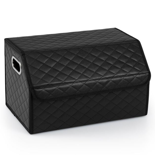Coast Trunk Organiser Schwarz - Faltbare 35L Auto Aufbewahrungsbox mit Deckel und Trennwand - 30 x 47 x 27,5 cm