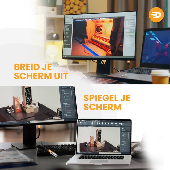 Drivv. USB-C-zu-HDMI-Adapter – Unterstützt 4K bei 30 Hz – Konverter – Typ C zu HDMI – Thunderbolt 3 – Grau