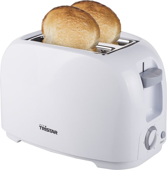 Tristar Toaster BR-1013 – 800 W – 6 Bräunungsstufen – 2 Toastschlitze für 2 Scheiben Brot – Weiß