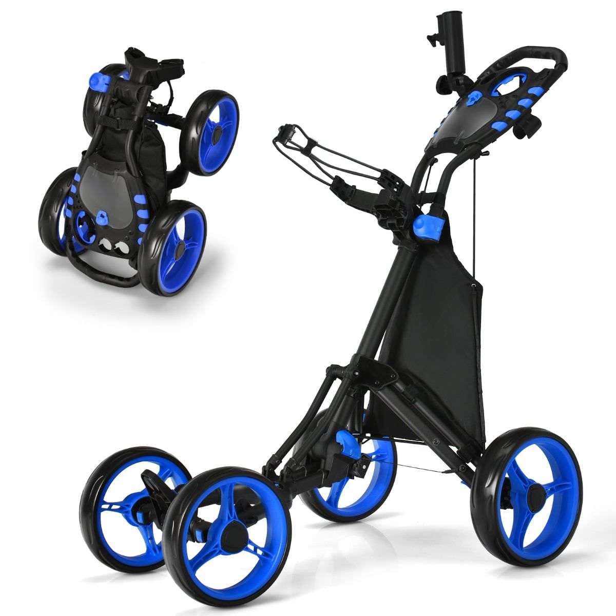 Coast Golf-Trolley – 4 Räder – zusammenklappbar – Aluminium – blau