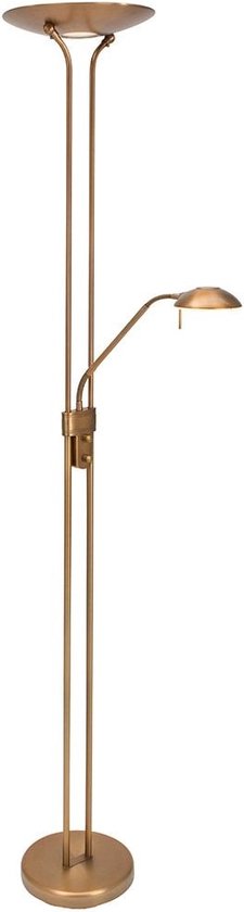 Steinhauer Olet - Classic LED dimmbare Stehleuchte | Stehleuchte mit Dimmer mit Leseleuchte - 1 Licht - H 1800 mm - Bronze - Wohnzimmer | Schlafzimmer