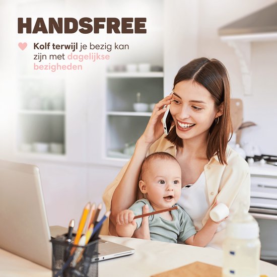Vulpes Goods BabyCare Double Breast Pump PRO V2 - Elektrische Milchpumpe - App Steuerung - 150 ml - USB-C Wiederaufladbar - Weiß/Rose Gold