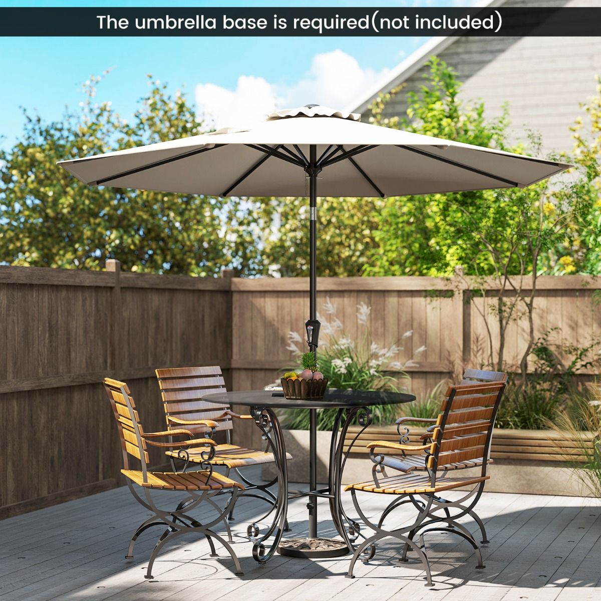 Coast Großer Terrassenschirm – Neigbar mit Kurbel – UV-Schutz – 270 cm – beige