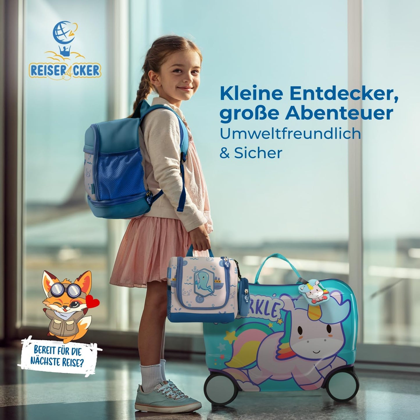 REISERACKER Kosmetiktasche für Kinder - blau