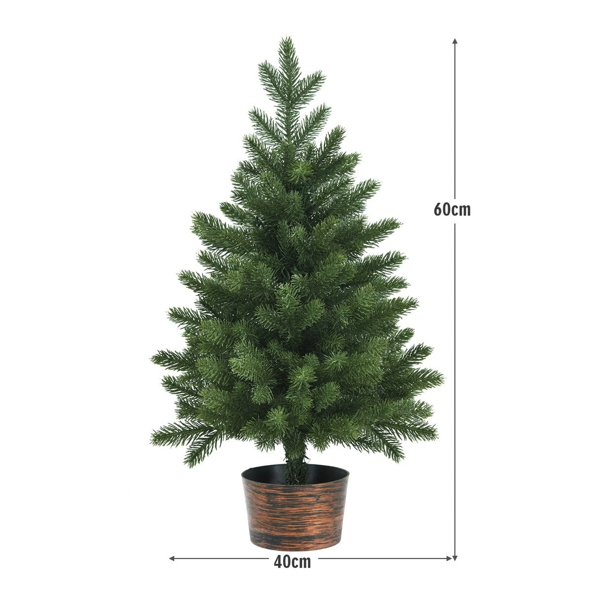 Costway Künstlicher Weihnachtsbaum - Mit Schnee Tannenzapfen & roten Beeren - Grün - 195cm