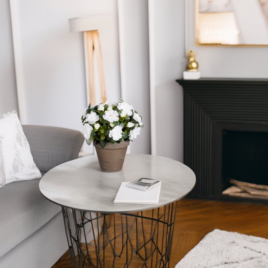 Mica Decorations Künstliche Pflanze - Azalee - Weiß - im Topf - 31 cm - künstliche Pflanzen