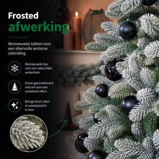 Black Box Trees Nagoya Weihnachtsbaum, grün, mattiert, mit Scharnierkonstruktion – Weihnachtsdekoration für den Innenbereich – Kunstbaum mit realistischem Aussehen – Höhe 180 x Durchmesser 108 cm