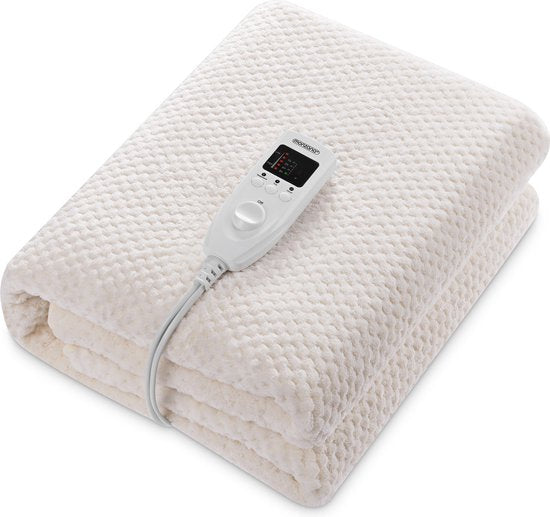 Monzana Wärmedecke - Electric Fleece 150x80cm 5 Stufen - Creme