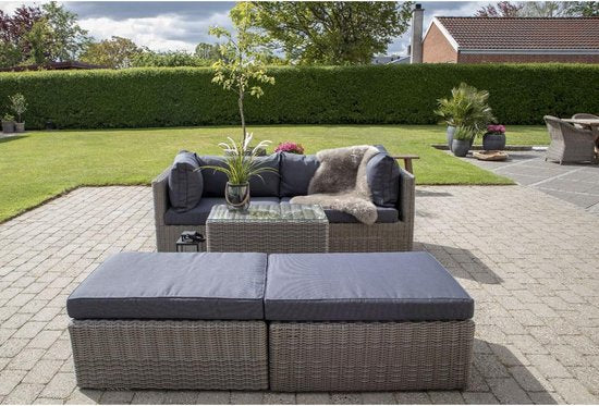 Rossi Lounge Set - Lounge Set in kubo-grau mit schwarzen Kissen