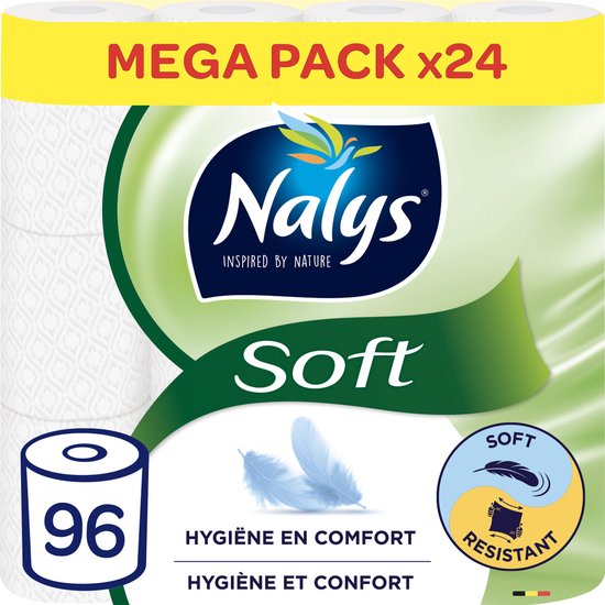 Nalys Soft Weißes Toilettenpapier - 2 Lagen - 96 Rollen