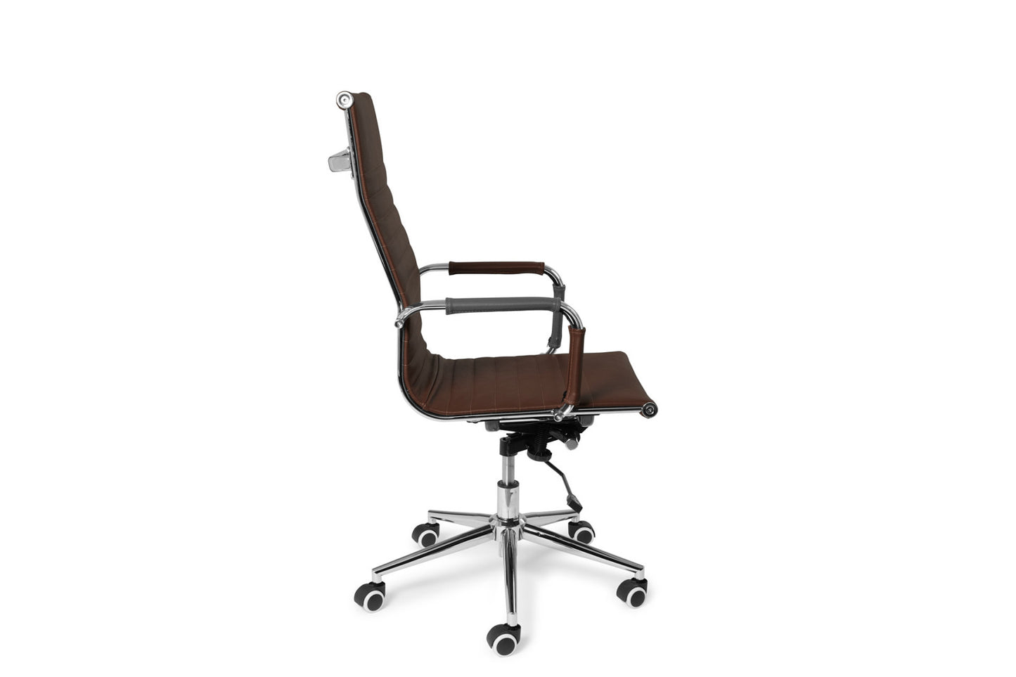 Lifa Living Bürostuhl Oxford - Büffelleder - Metallgestell - 150 kg belastbar - Dunkelbraun